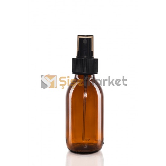 100 ML Amber Ecza Şişesi Siyah Spreyli