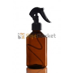 250 ML Amber Boş Pet Şişe Siyah Mini Triggerli 