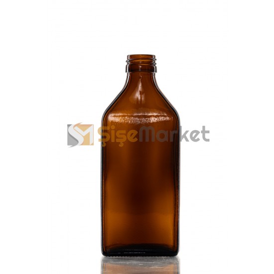 250 ML Amber Yassı Cam Şişe