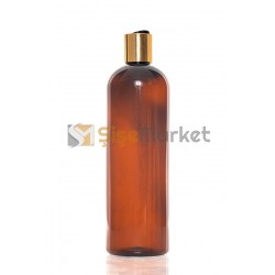 400 ML Amber Uzun Pet Şişe Gold Disctop Kapaklı