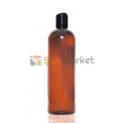 400 ML Amber Uzun Pet Şişe Siyah Disctop Kapaklı