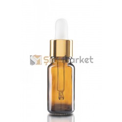 5 ML LİKİT ŞİŞESİ CAM ŞİŞE AMBER RENK BEYAZ İÇTEN DAMLALIKLI